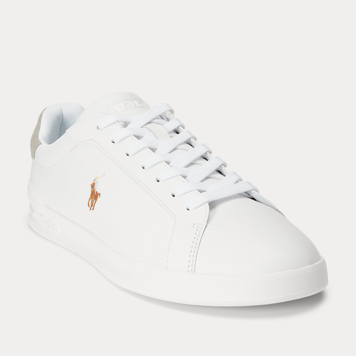 Polo Ralph Lauren Sneakers in Pelle Heritage Court II Uomo Bianco/Grigio