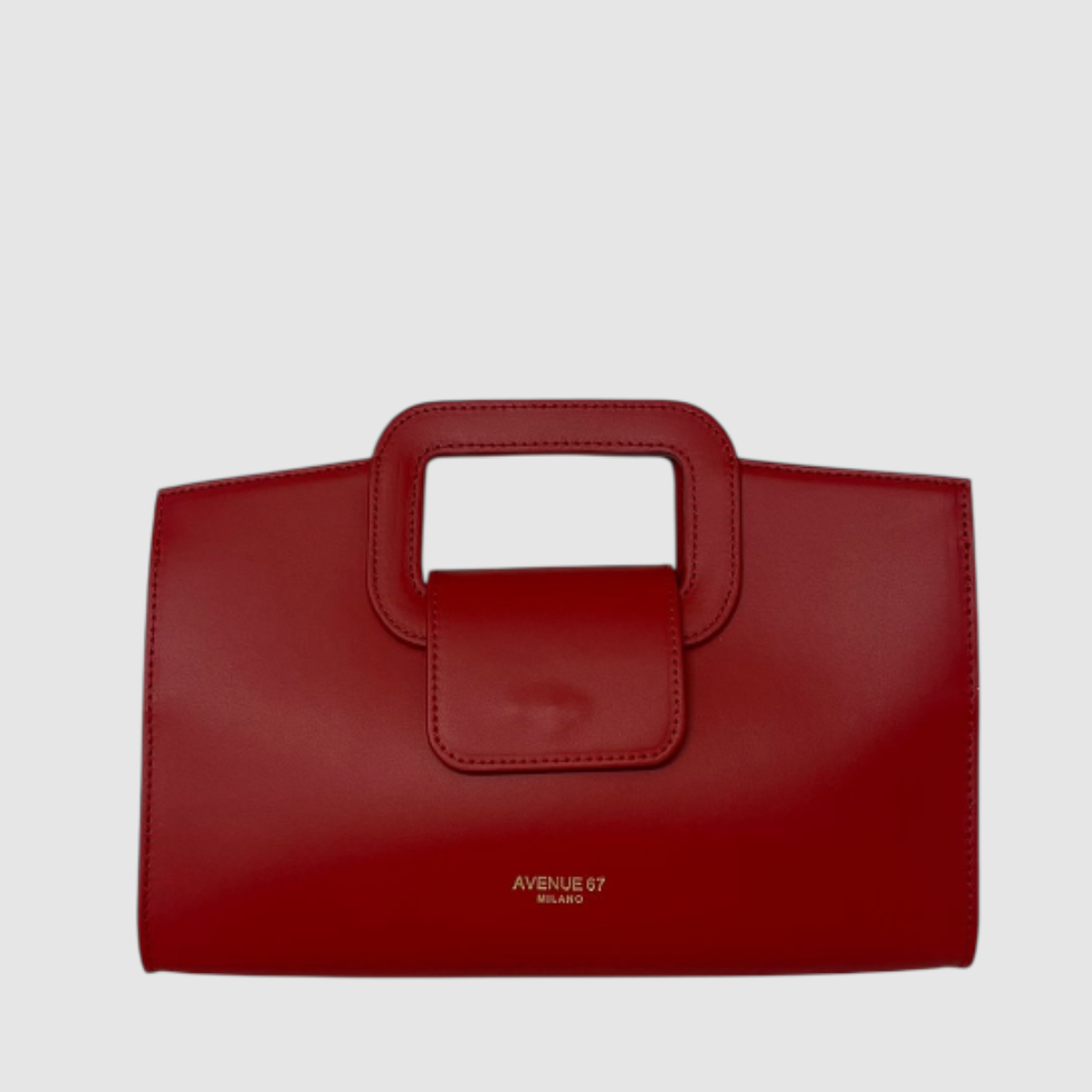 Avenue 67 Borsa Pochette in Pelle Square Rosso