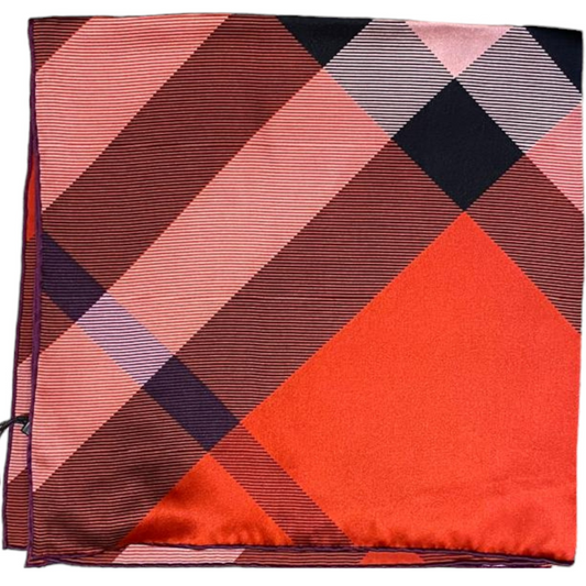 Burberry Foulard in Seta Unisex Check Rosso