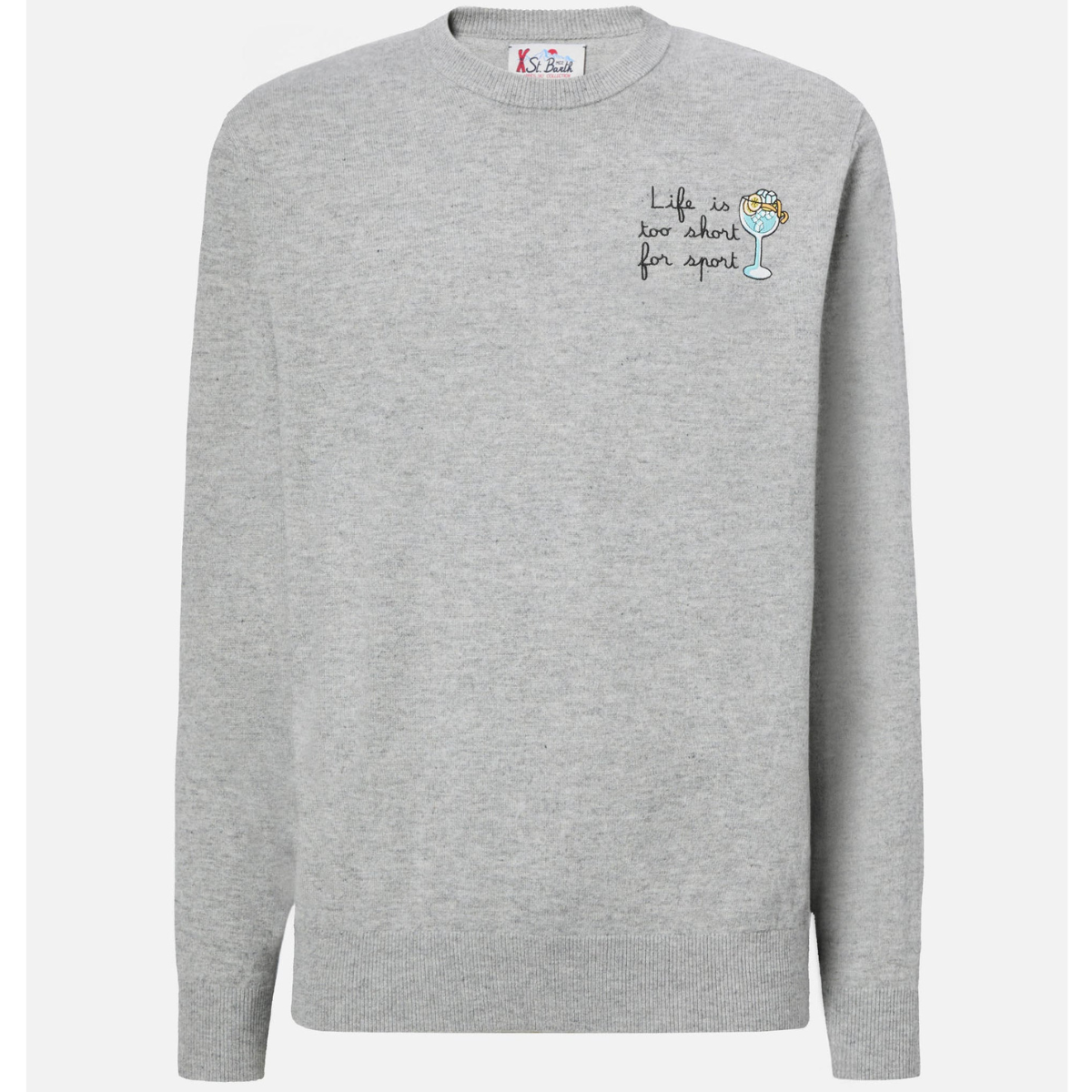 Mc2 Saint Barth Maglione in Misto Lana Heron Light Embry Uomo Grigio