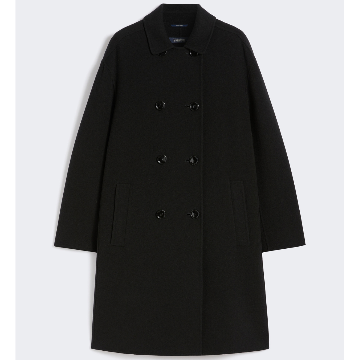 Max Mara Cappotto in Lana Double Doppiopetto Ribes Donna Nero