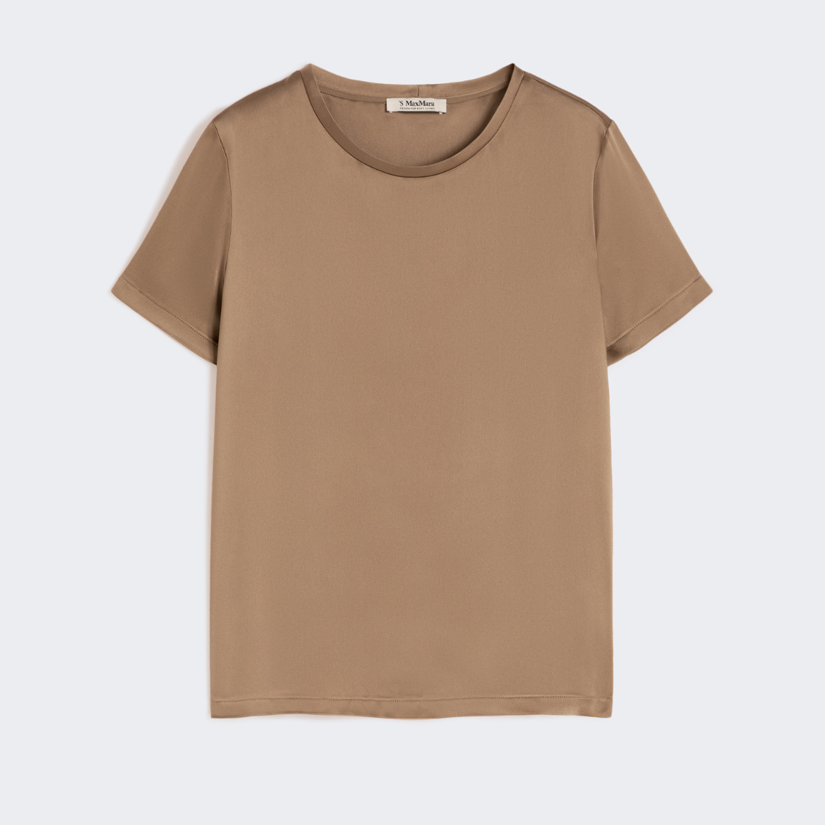 Max Mara T-shirt in Raso Rebby Donna Marrone