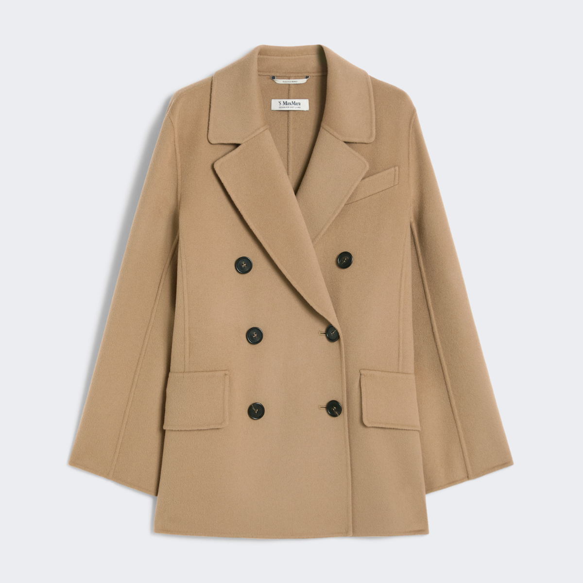 Max Mara Giacca Doppiopetto in Lana Lukas Donna Cammello