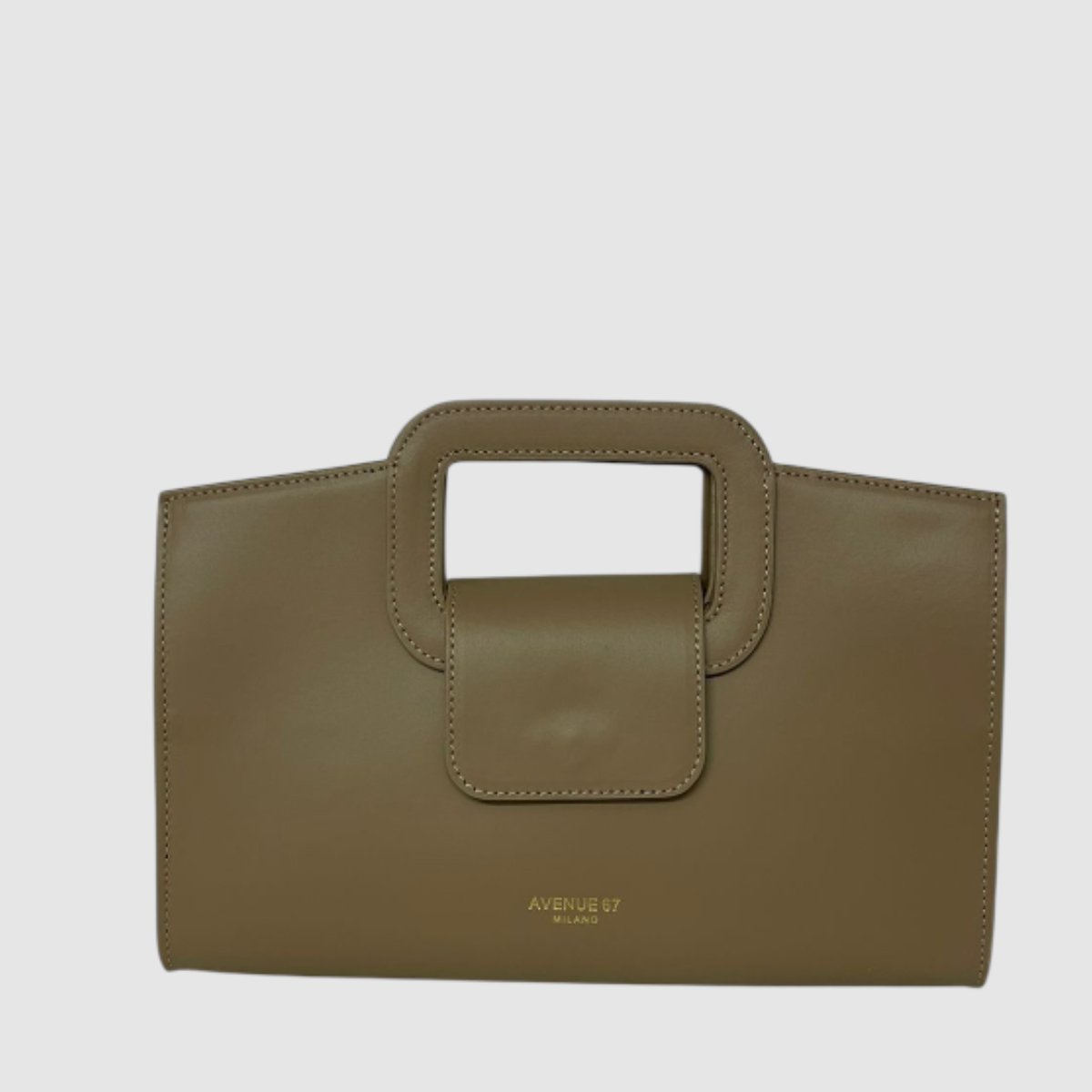 Avenue 67 Borsa Pochette in Pelle Square Tortora