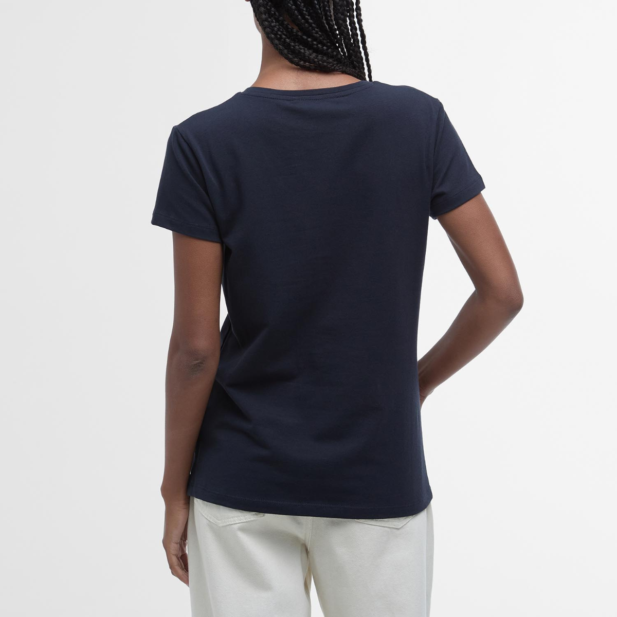 Barbour T-Shirt in Cotone con Stampa Ower Donna Blu