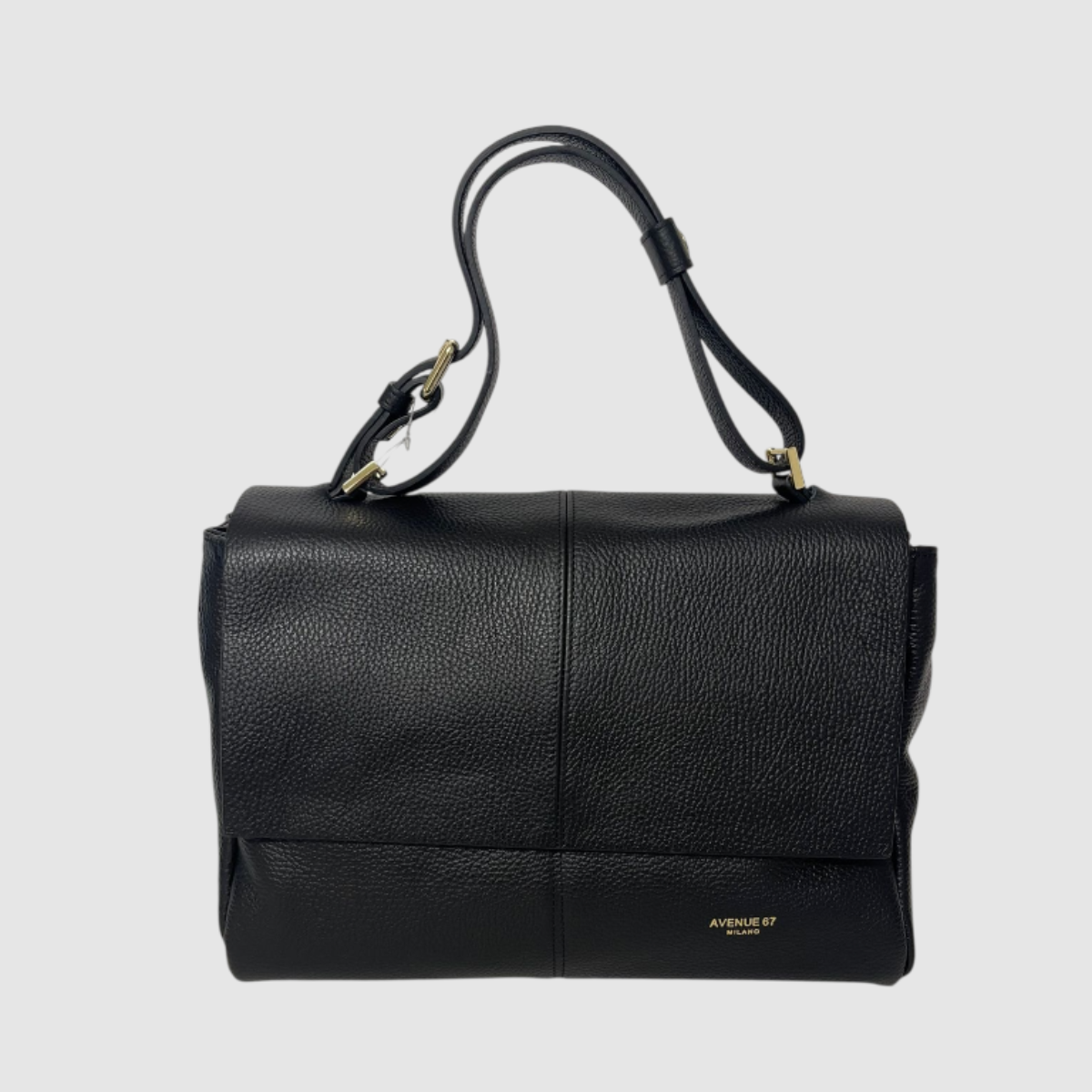 Avenue 67 Borsa in Pelle con Patta Elettra Nero
