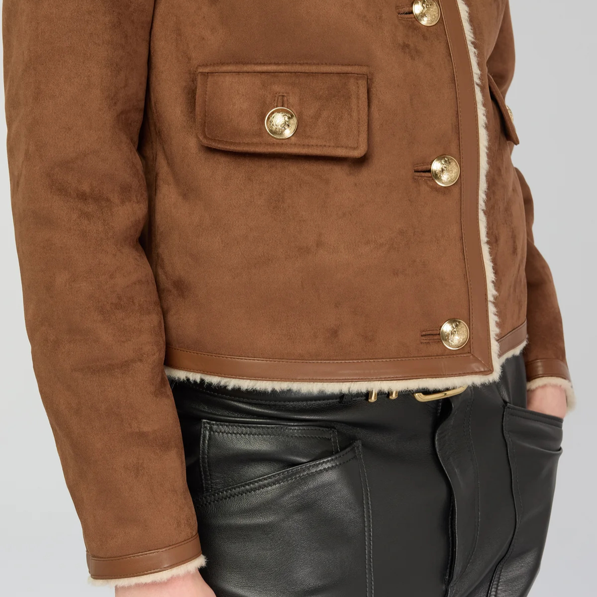 Semicouture Giacca in Eco Montone Nora Donna Tegola