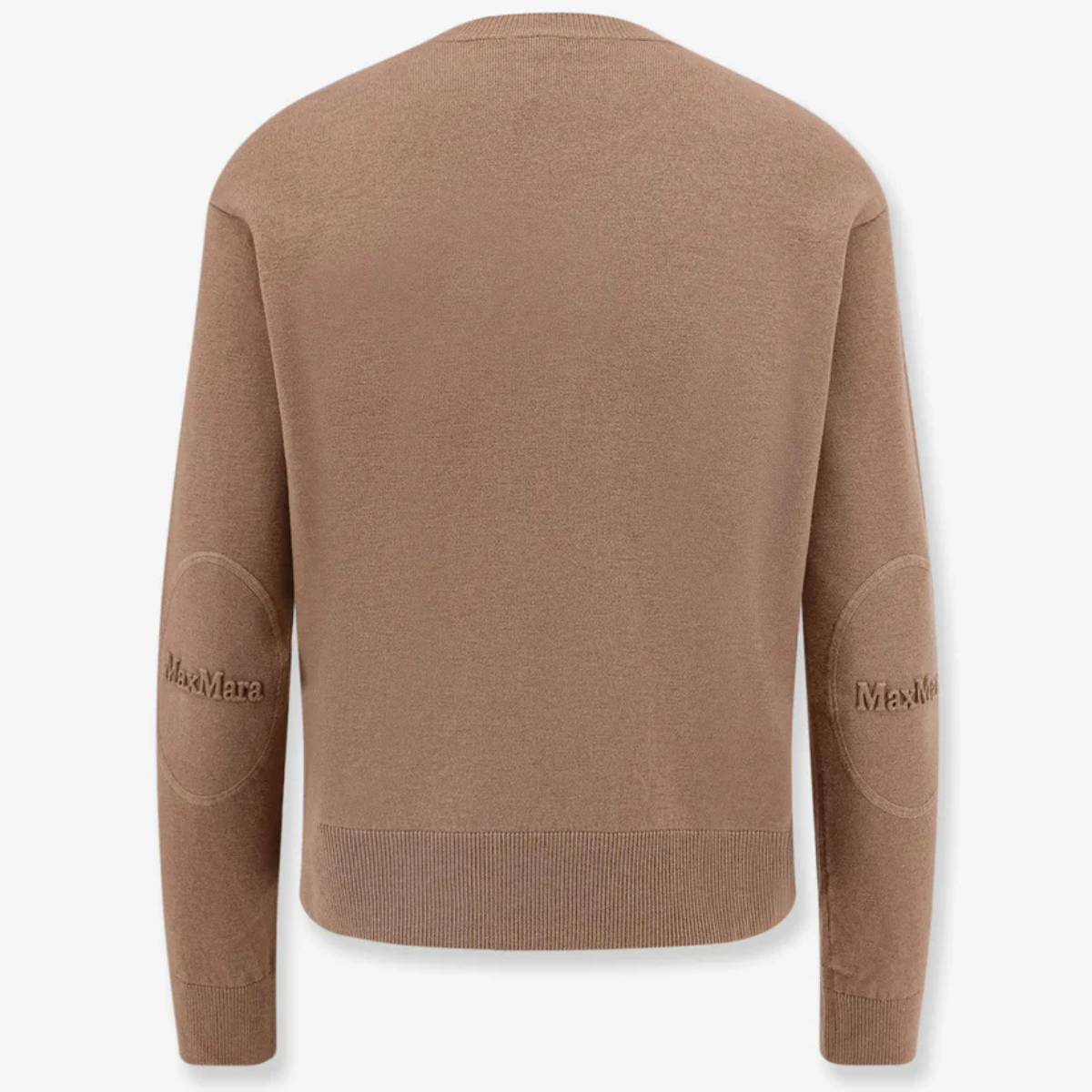 Max Mara Maglia in Lana con Toppe Logate Eco Donna Cammello