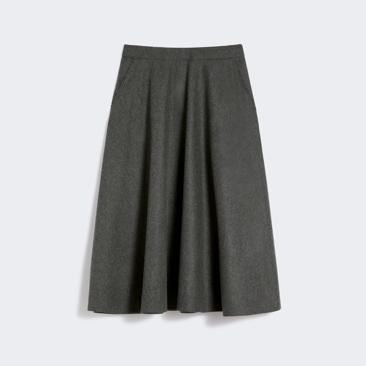 Max Mara Gonna in Flanella di Lana Betulla Donna Grigio