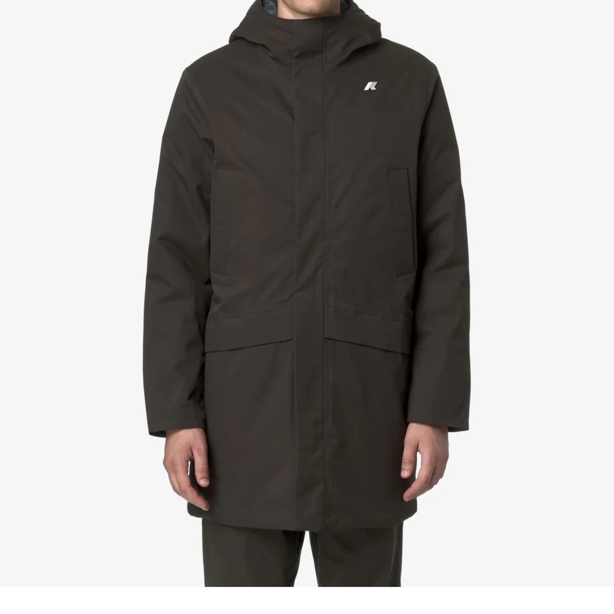 K-Way Giacca Impermeabile Jarno Twill Marmotta Uomo Black Olive-Blue Airforce