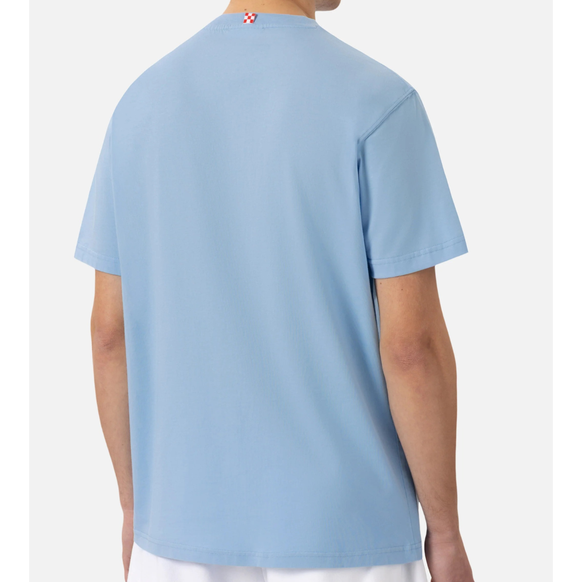 Mc2 Saint Barth T-Shirt Man in Cotone con Ricamo Uomo Portofino Habituè Celeste