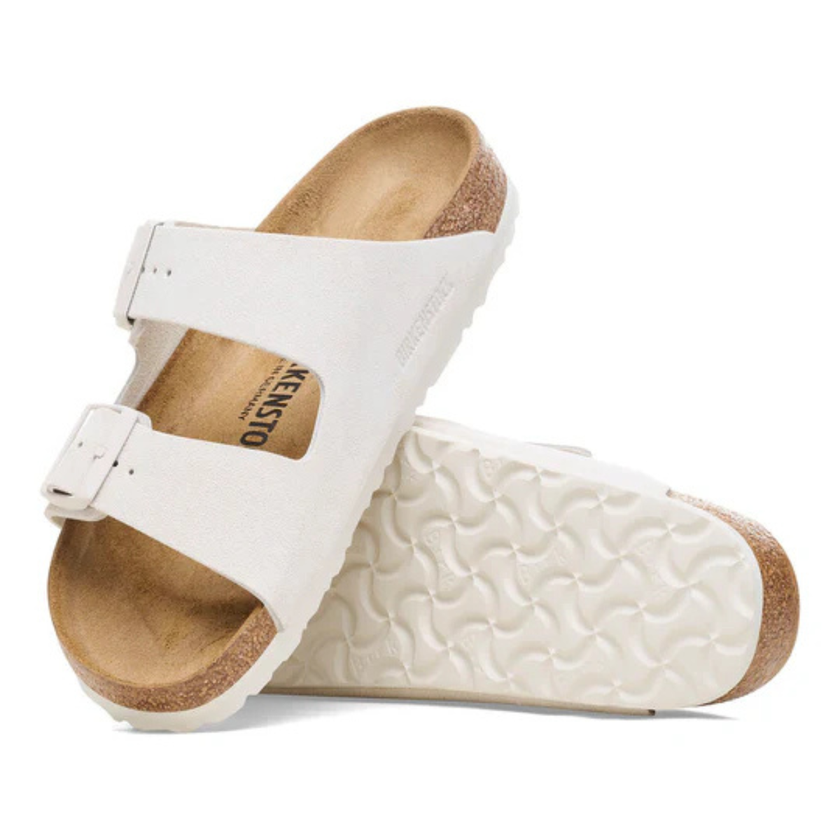 Birkenstock Ciabatta in Pelle Scamosciata Arizona Donna Antique White