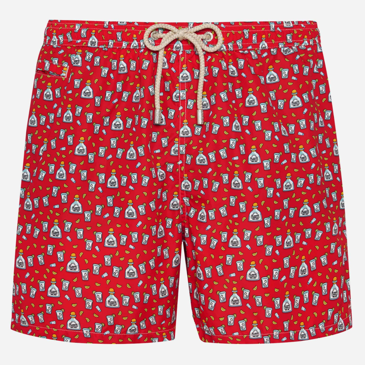 MC2 Saint Barth Costume Mare in Tessuto Leggero con Stampa Tequila Uomo Rosso