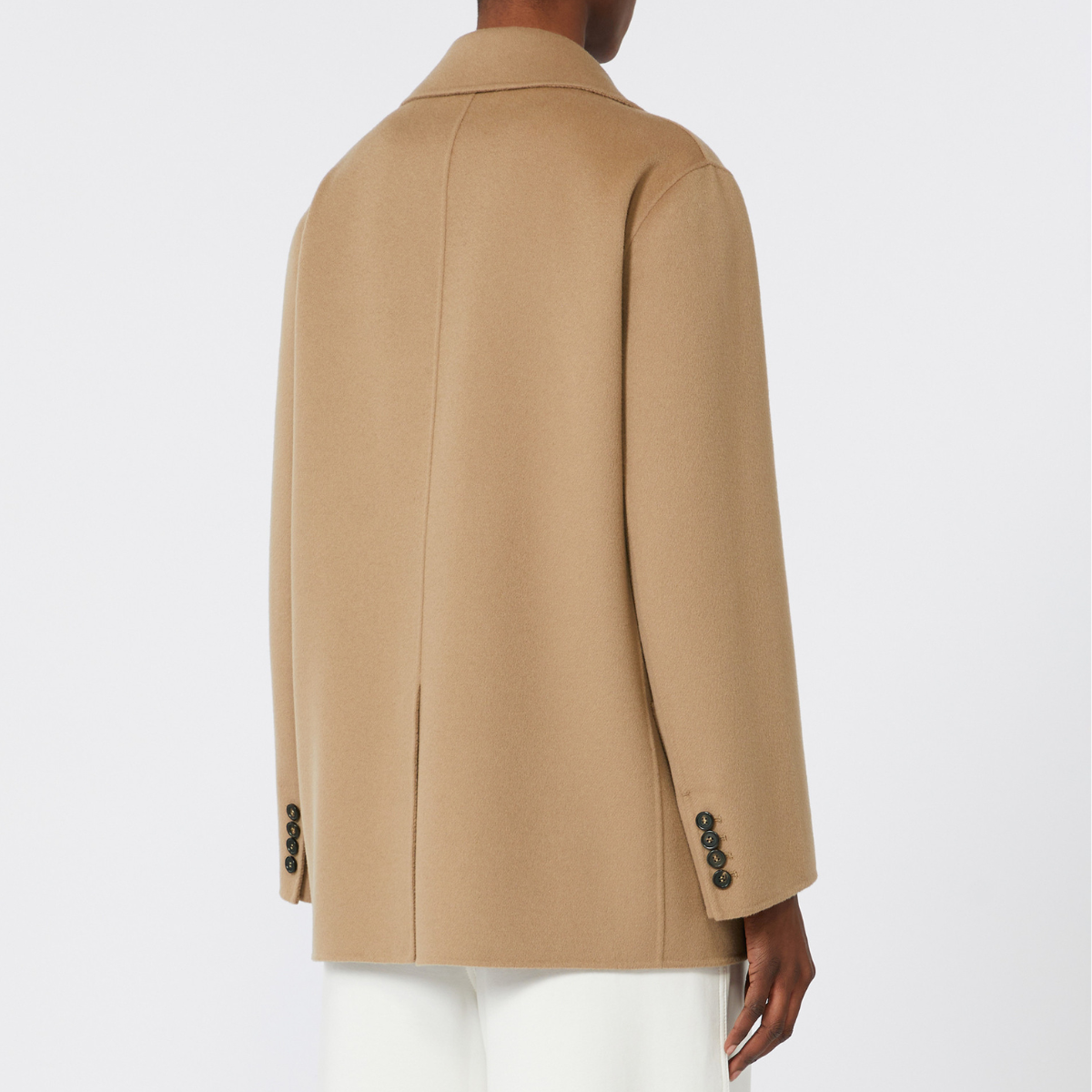 Max Mara Giacca Doppiopetto in Lana Lukas Donna Cammello
