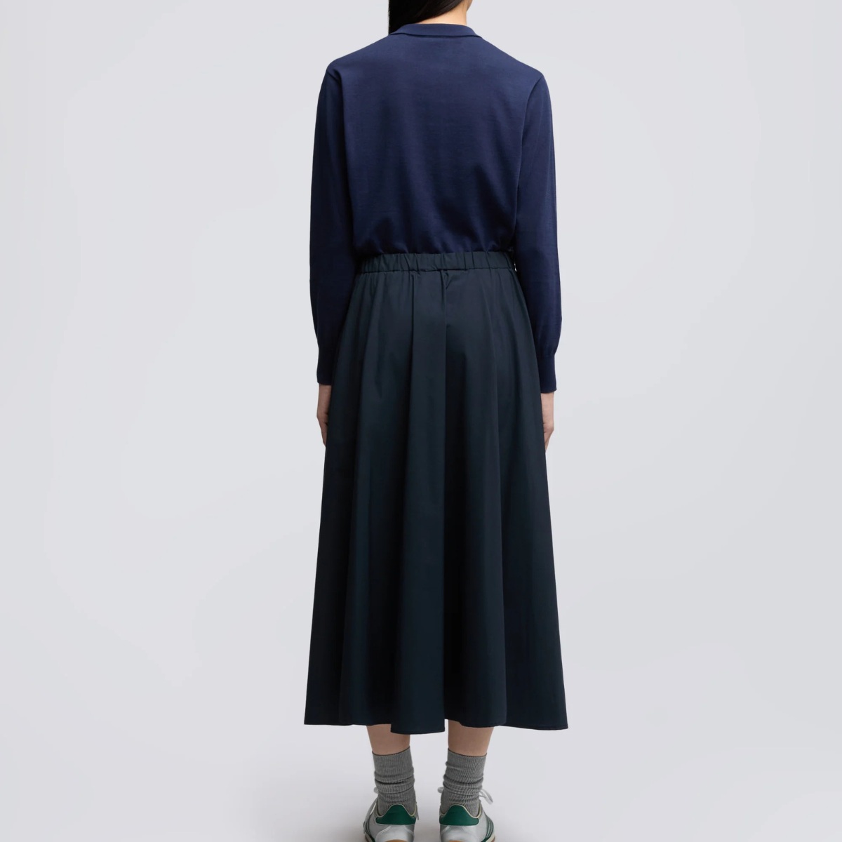 Aspesi Gonna in Popeline di Cotone e Nylon Stretch Donna Blu Navy