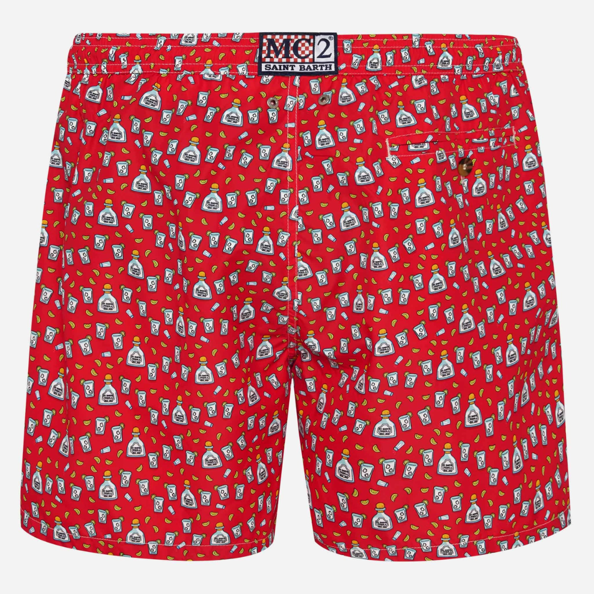 MC2 Saint Barth Costume Mare in Tessuto Leggero con Stampa Tequila Uomo Rosso