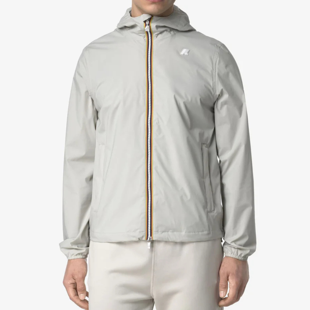 K-Way Giacca in Nylon Stretch e Cotone Jack Uomo Beige LT