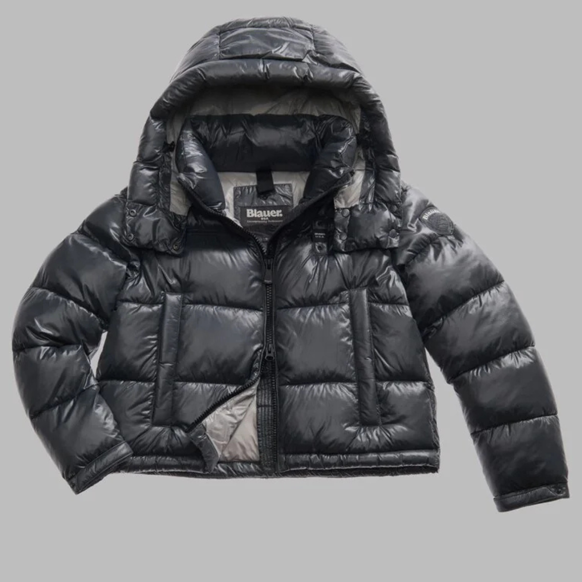 Blauer Giubbetto in Nylon Gloria Donna Nero