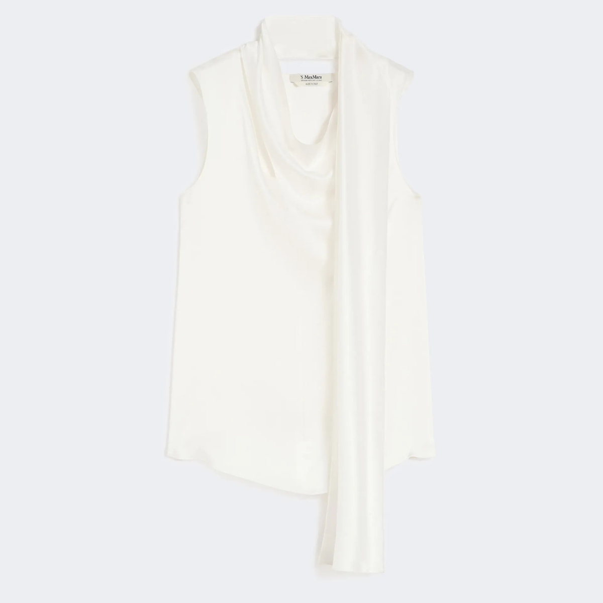 Max Mara Top in Raso di Seta SMMDry Donna Bianco