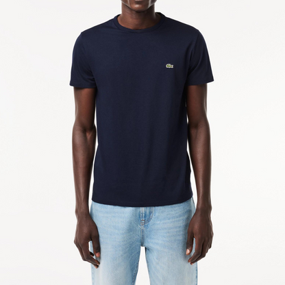 Lacoste T-Shirt in Jersey di Cotone Uomo Blu