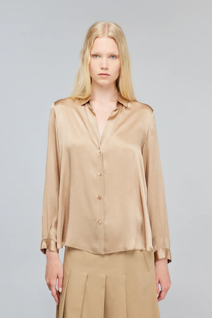 Semicouture Camicia in Rasetto Donna Ava Naturale