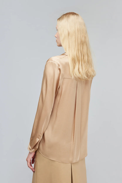 Semicouture Camicia in Rasetto Donna Ava Naturale