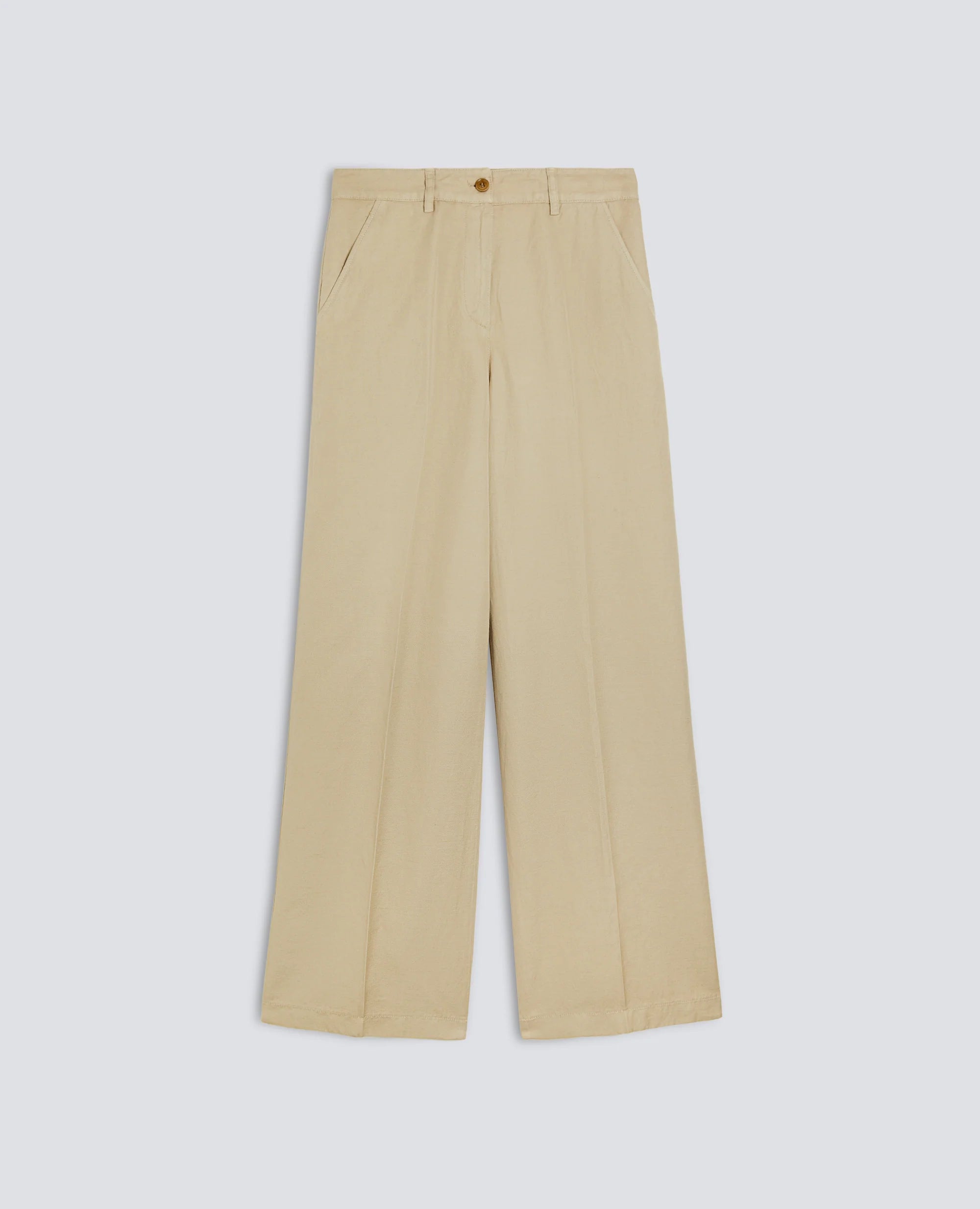 Aspesi Pantalone in Gabardina di Cotone e Lino Mod. 0188 Donna Beige