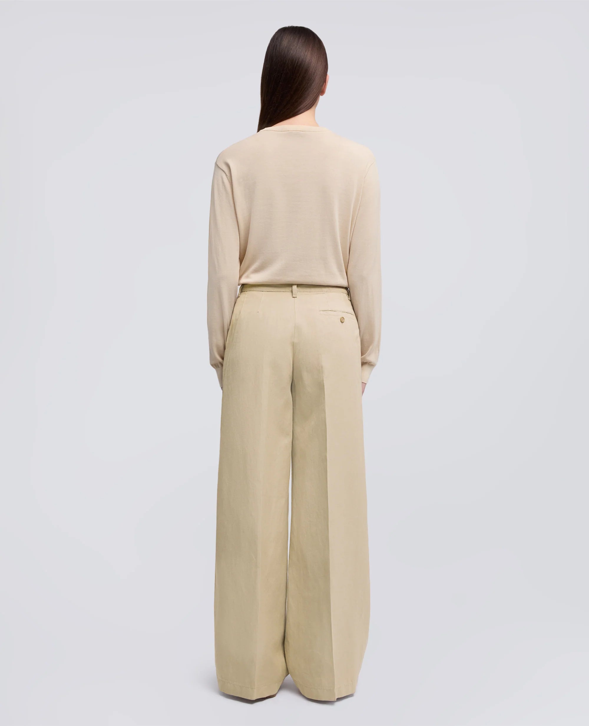 Aspesi Pantalone in Gabardina di Cotone e Lino Mod. 0188 Donna Beige