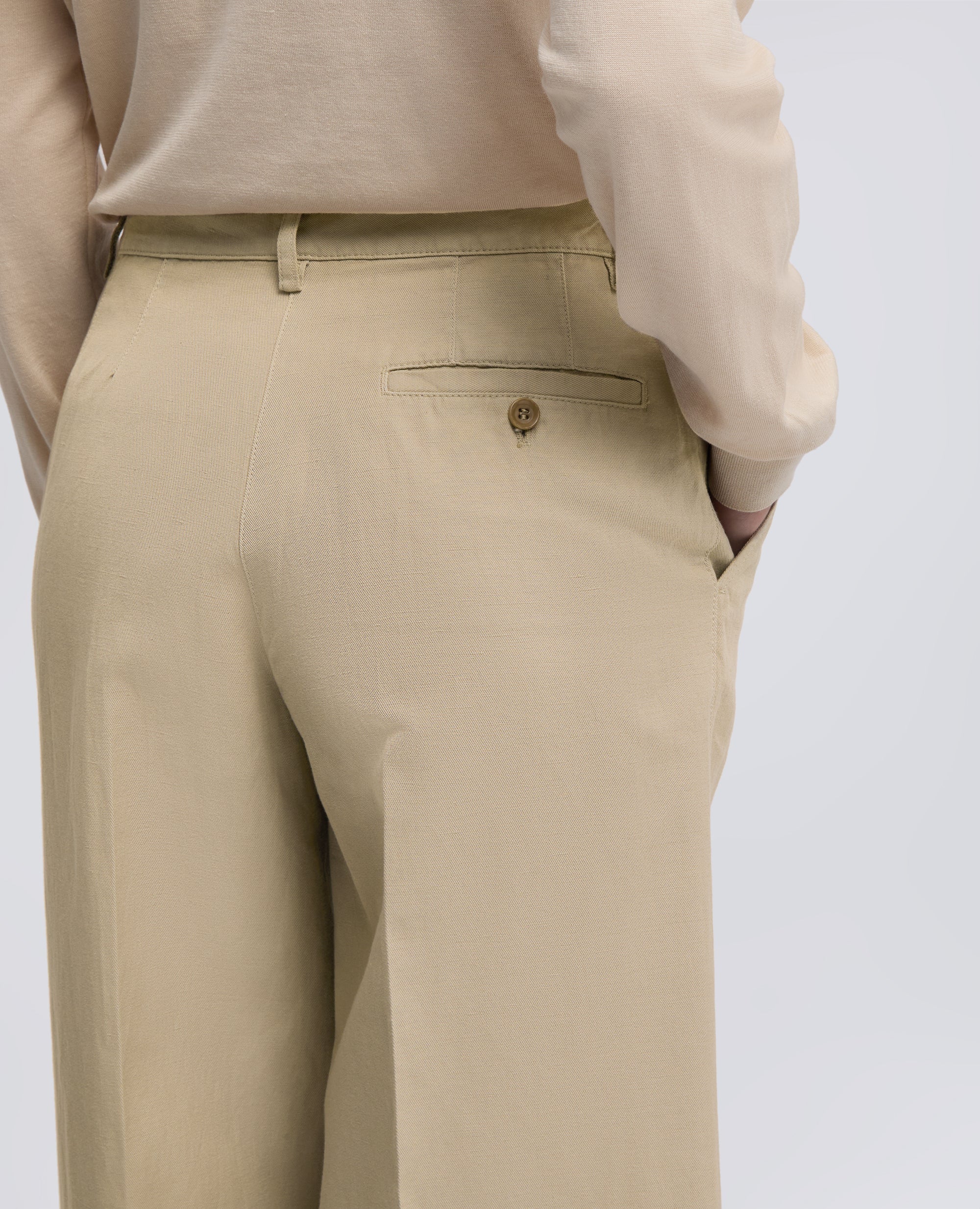 Aspesi Pantalone in Gabardina di Cotone e Lino Mod. 0188 Donna Beige