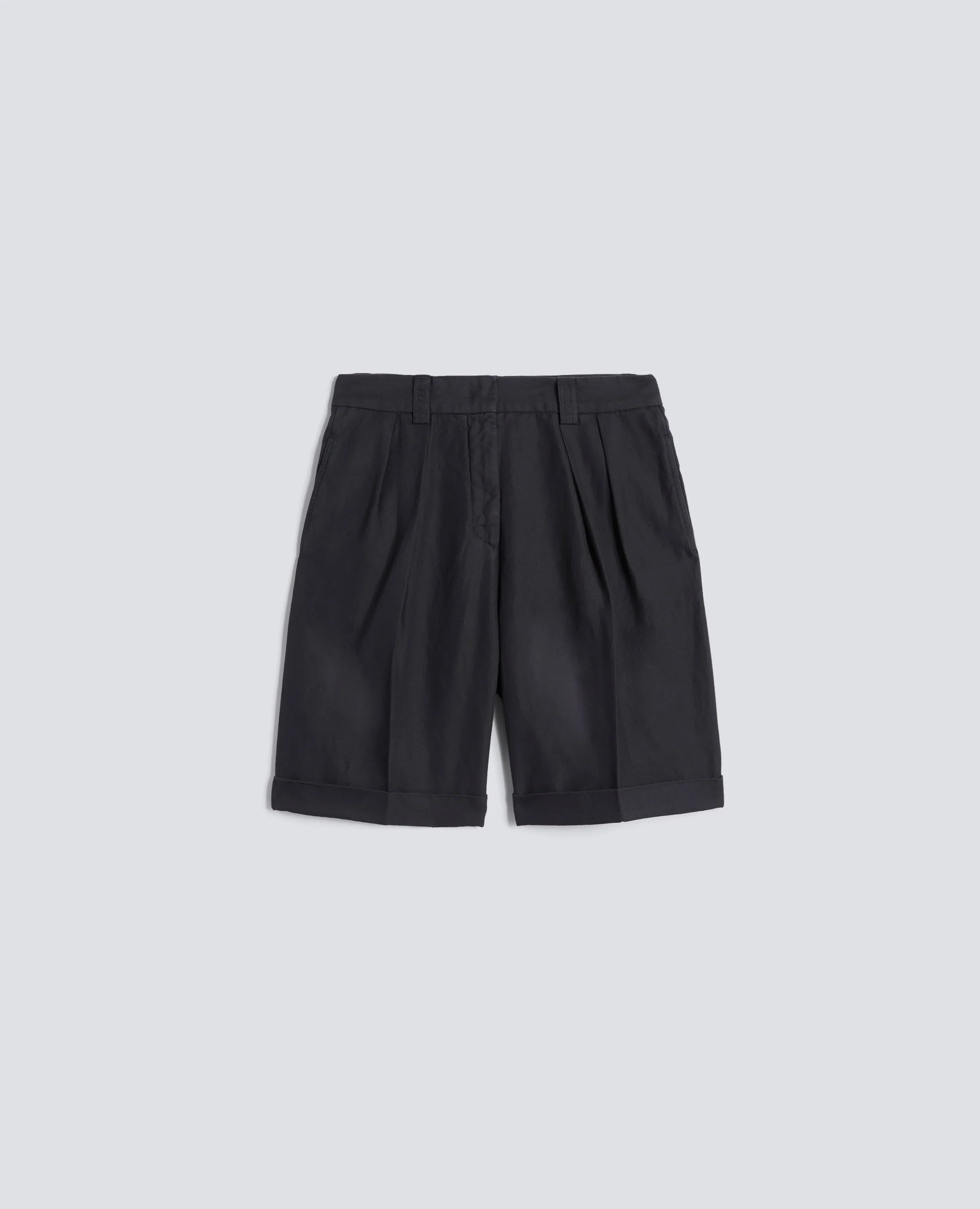 Aspesi Bermuda in Gabardina in Cotone e Lino Mod. 0210 Donna Navy