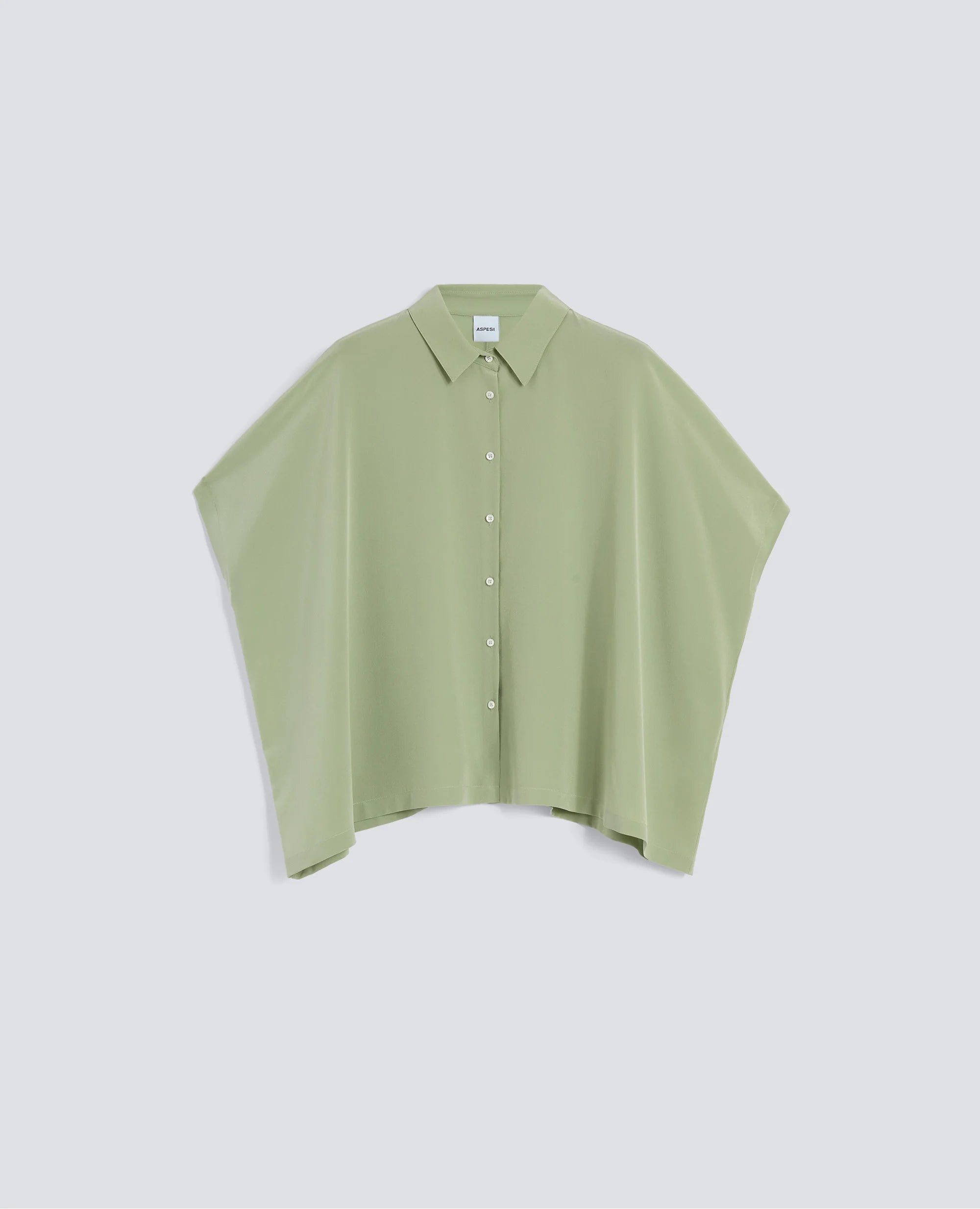 Aspesi Camicia in Crede de Chine Seta Mod 5451 Donna Verdino