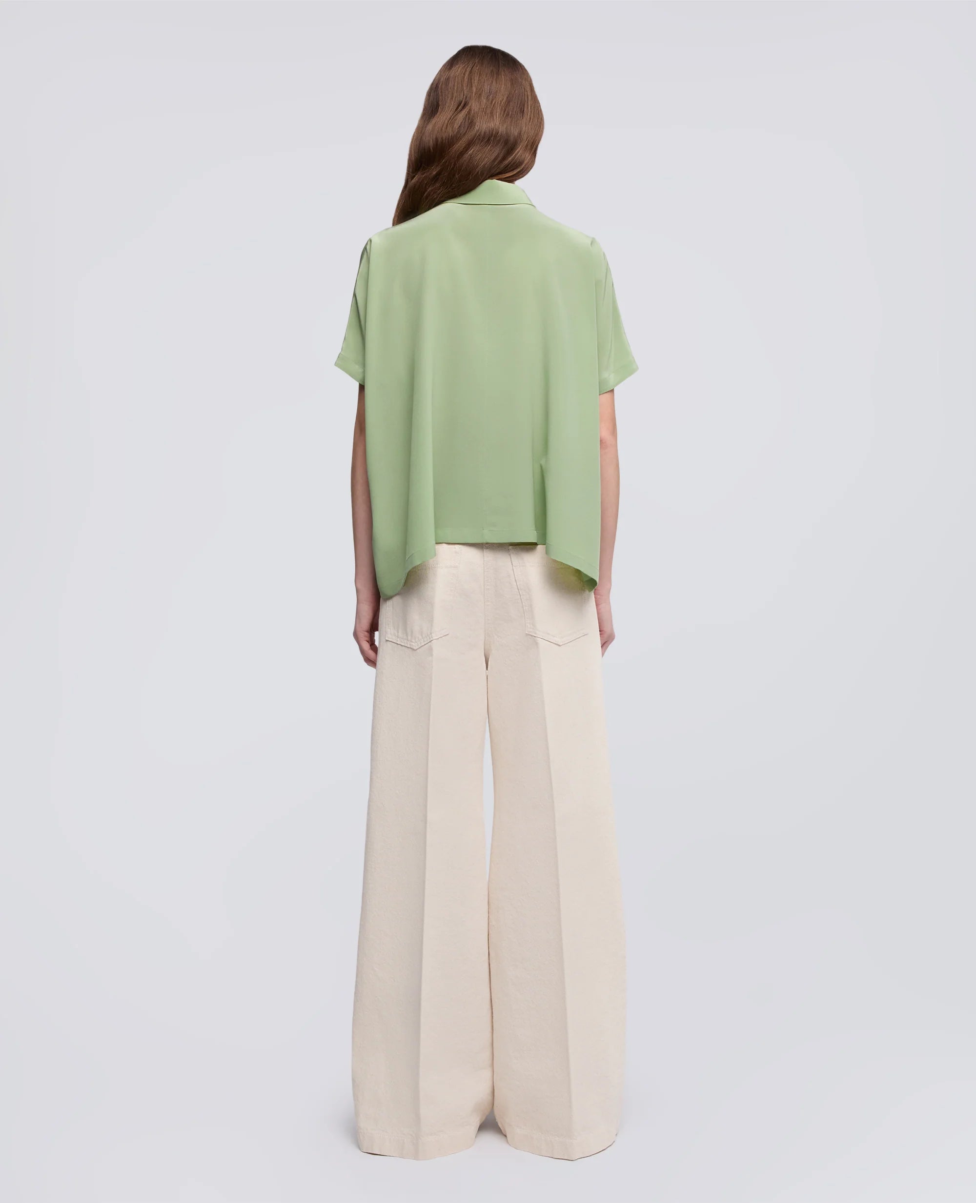 Aspesi Camicia in Crede de Chine Seta Mod 5451 Donna Verdino