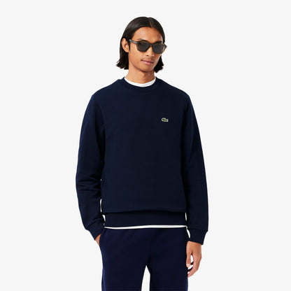 Lacoste Felpa in Cotone e Pile Unisex SH9608 Blu Marine