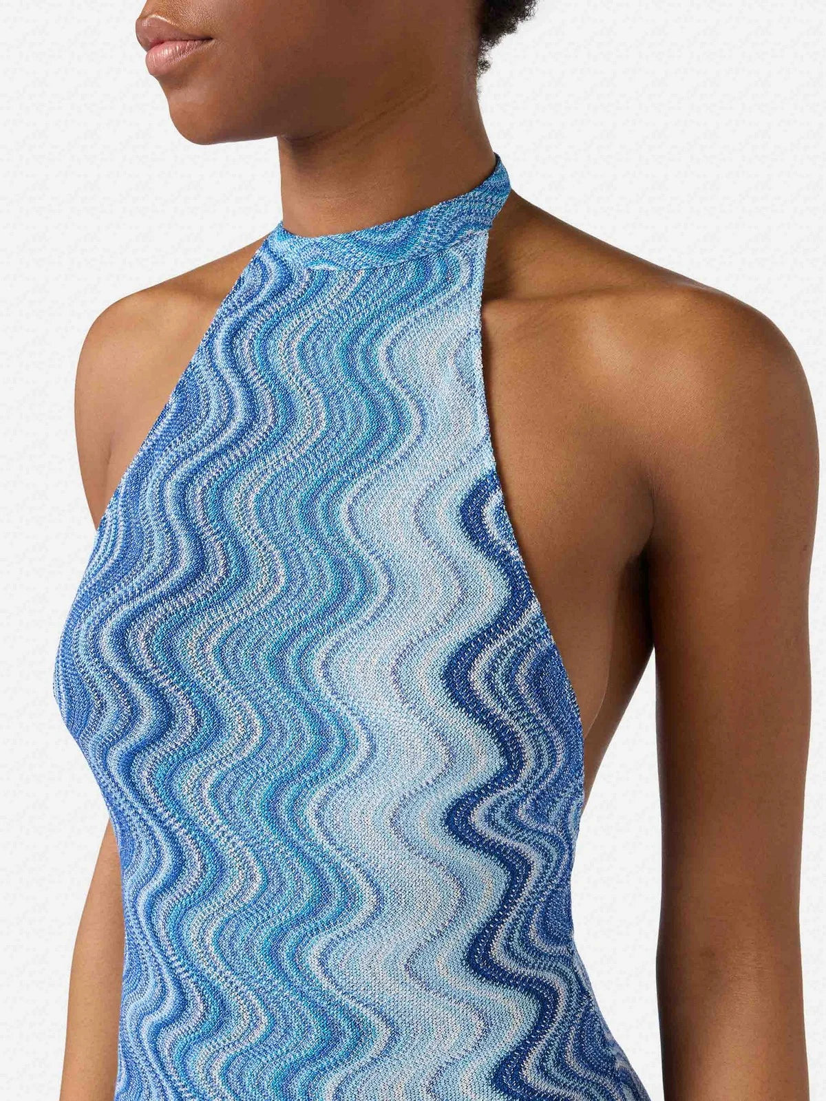 MC2 Saint Barth Abito Lungo in Maglia Tony R Donna Azzurro