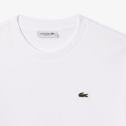 Lacoste T-Shirt con Scollatura a Girocollo in Cotone Donna Bianco