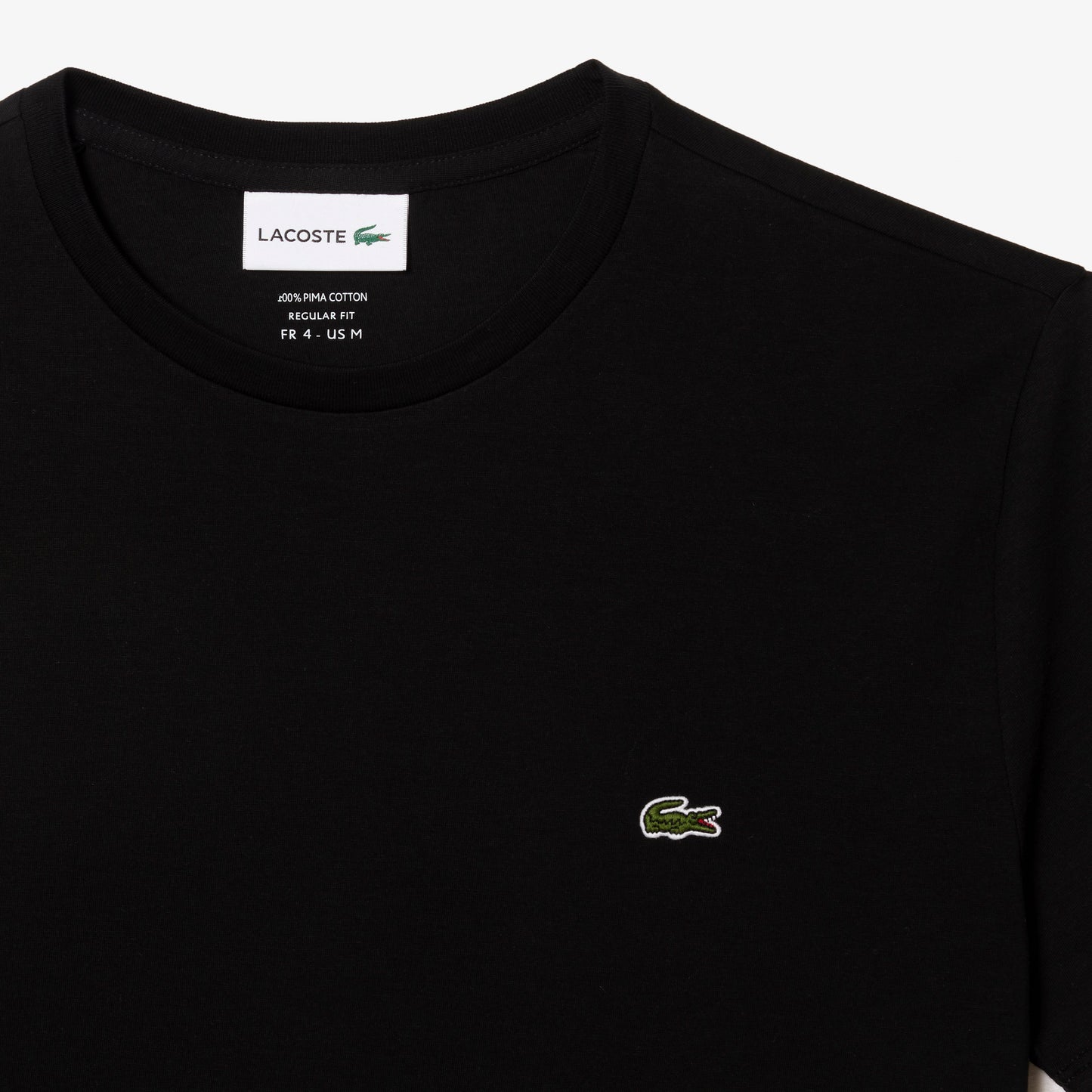 Lacoste T-Shirt in Jersey di Cotone Uomo Nero