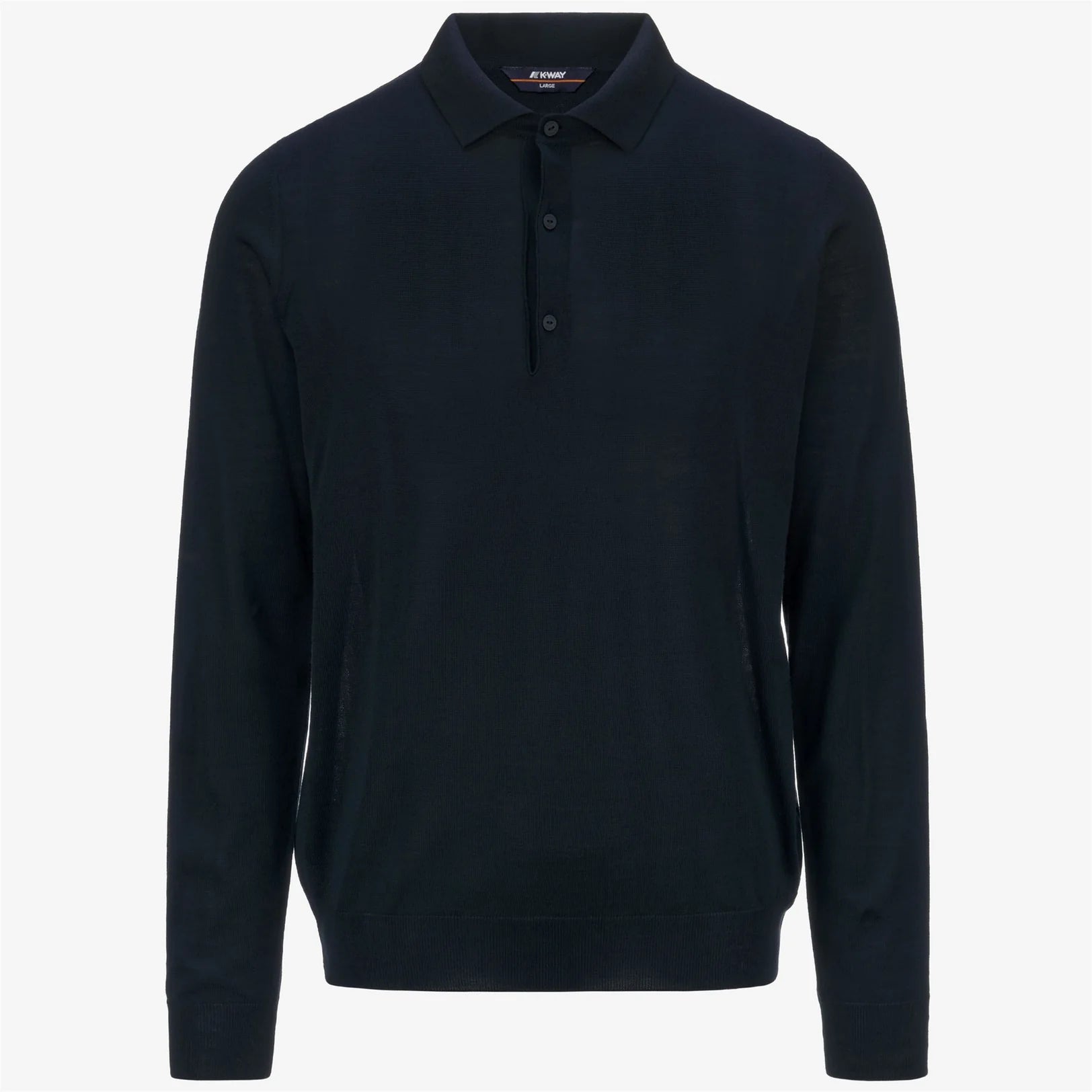 K-Way Polo in Misto di Lana Merino Rey Wool Merino Blend Uomo Blue Depth