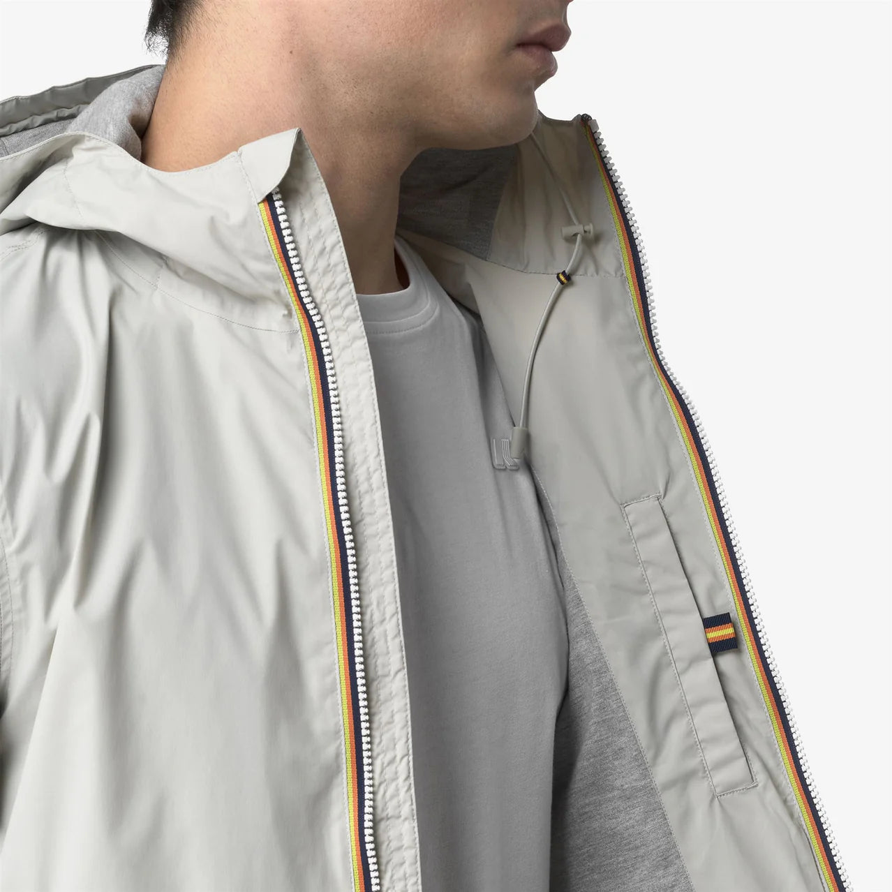 K-Way Giacca in Nylon Stretch e Cotone Jack Uomo Beige LT