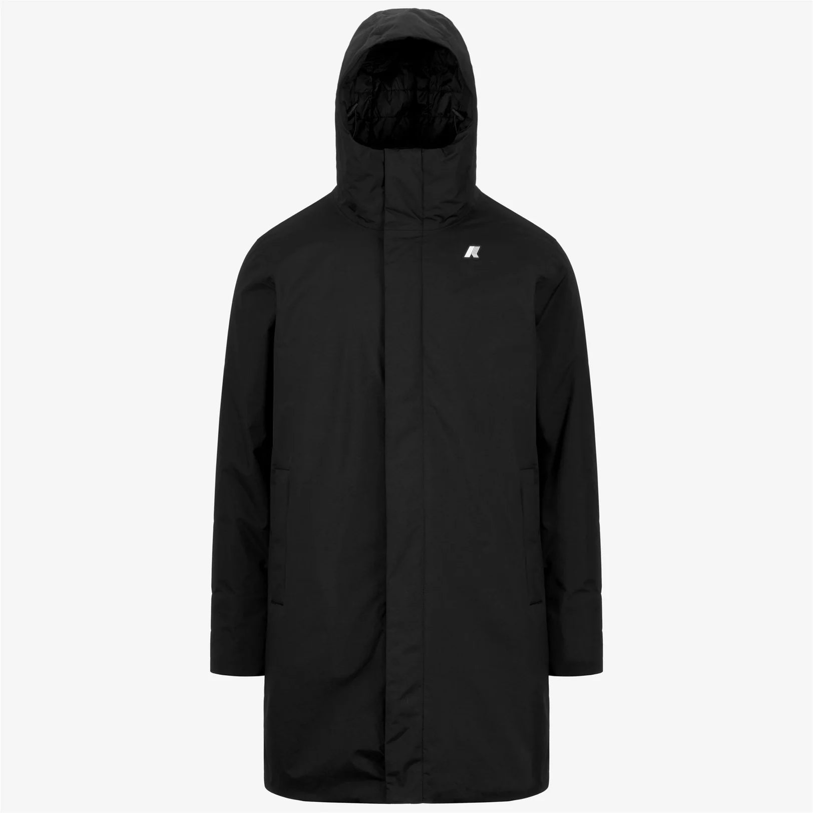 K-Way Giacca Lunga in Nylon Thomas Warm Ottoman Uomo Black Pure