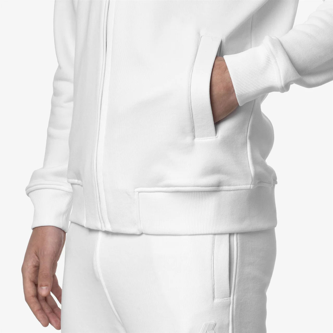 K-Way Felpa in Cotone Uomo Anthony French Terry Bianco