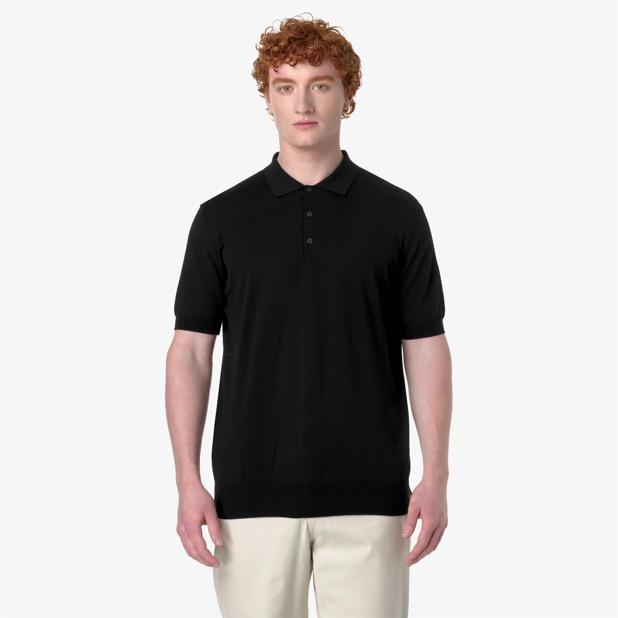 K-Way Maglia a Polo in Cotone Egiziano Leggero Pleyne Nero
