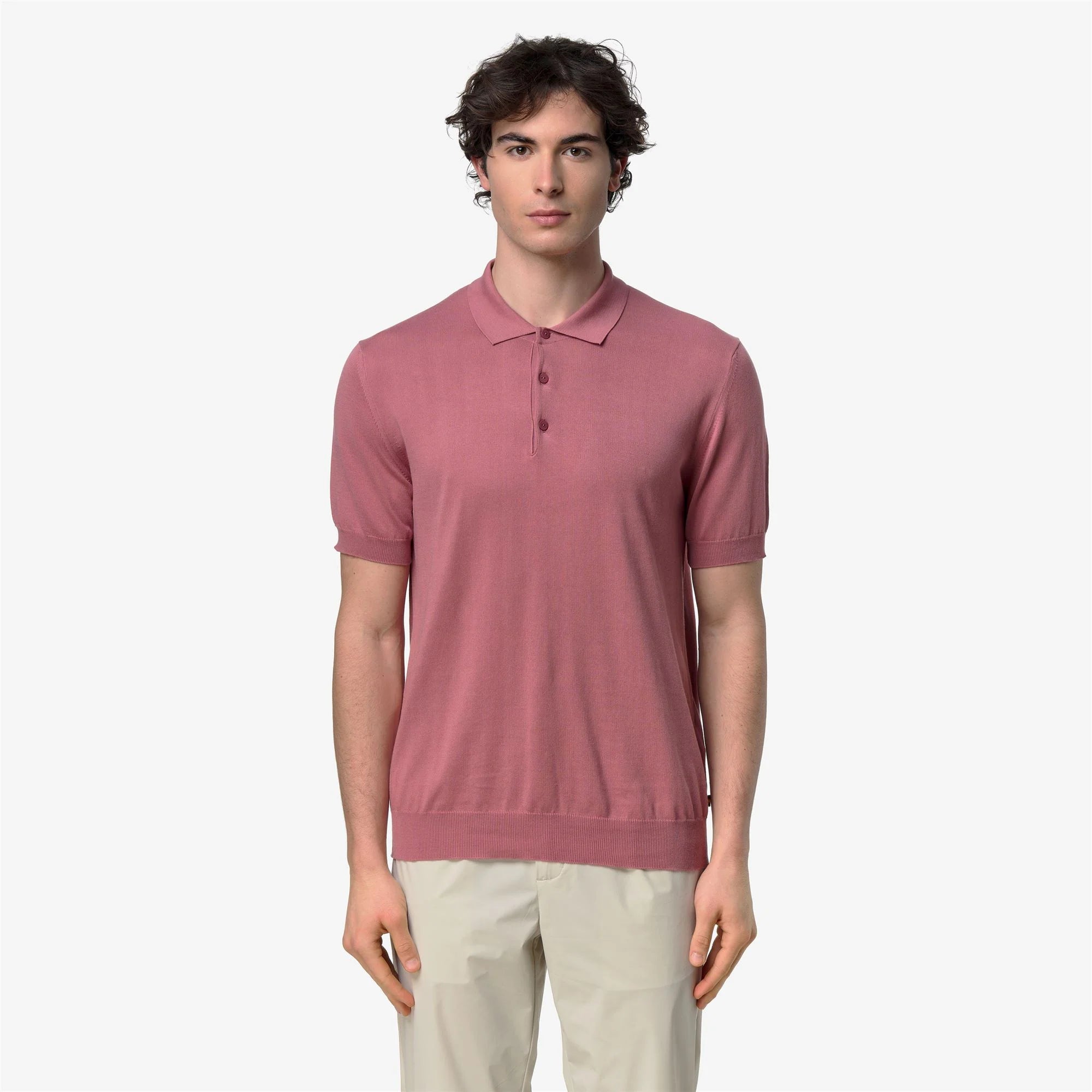 K-Way Maglia a Polo in Cotone Egiziano Leggero Pleyne Rosa