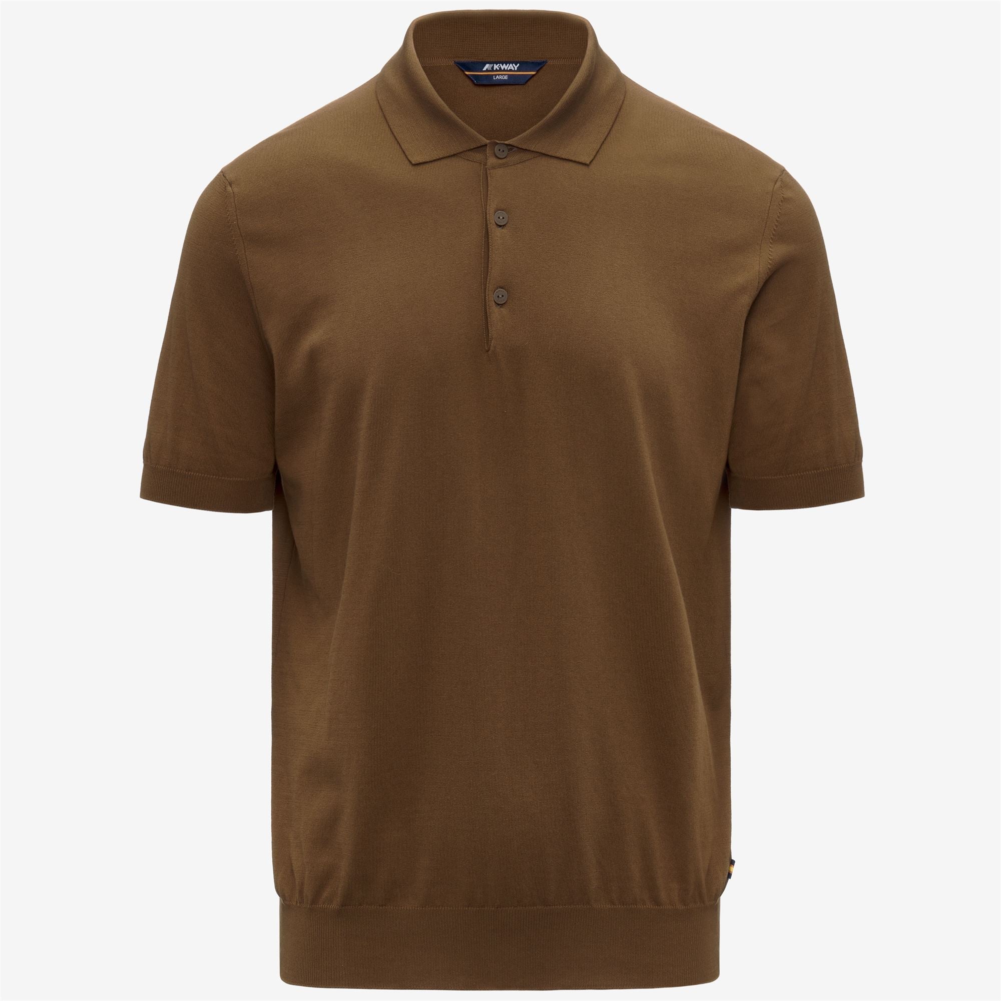 K-Way Maglia a Polo in Cotone Egiziano Leggero Pleyne Marrone