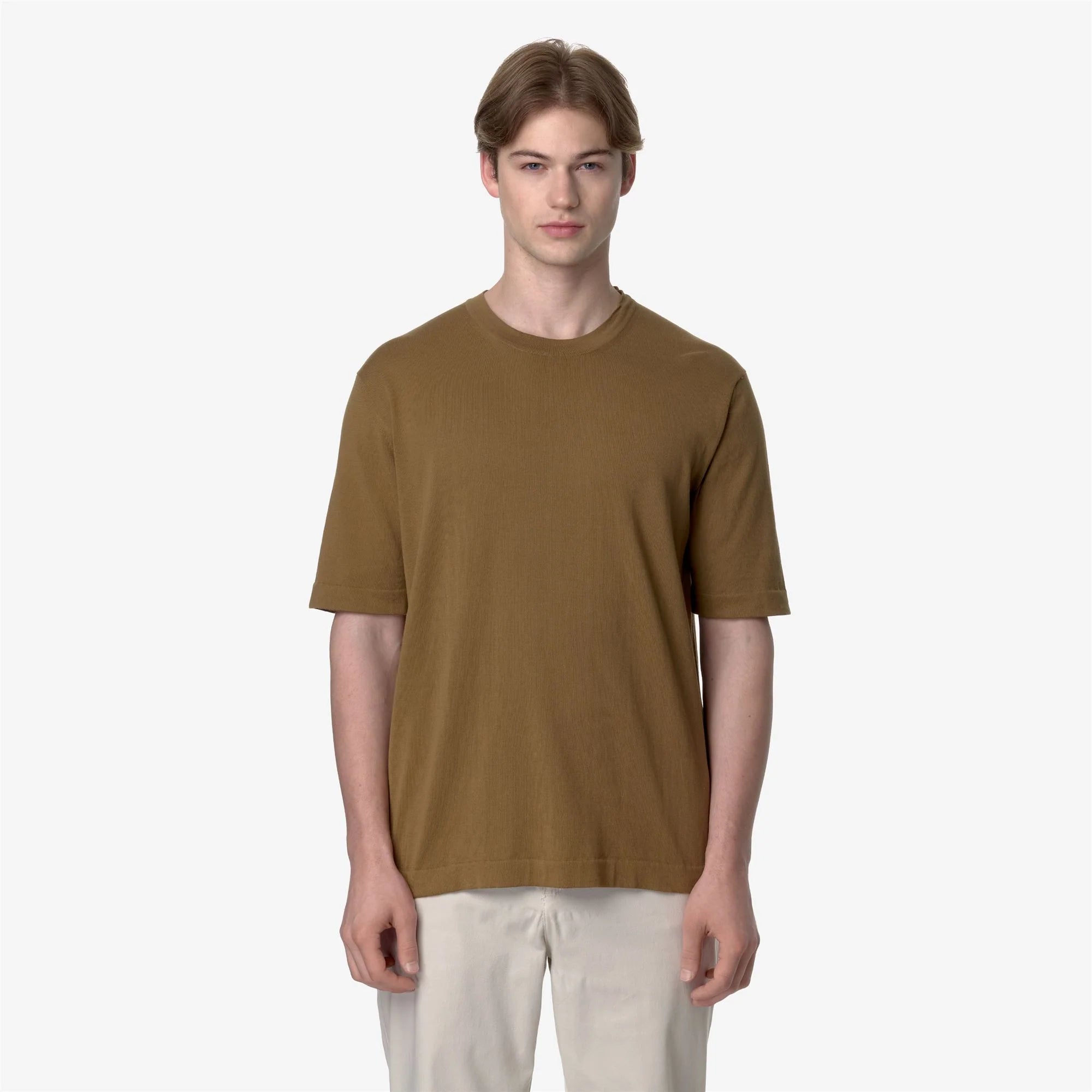 K-Way Maglia in Cotone Egiziano Leggero Combe Marrone