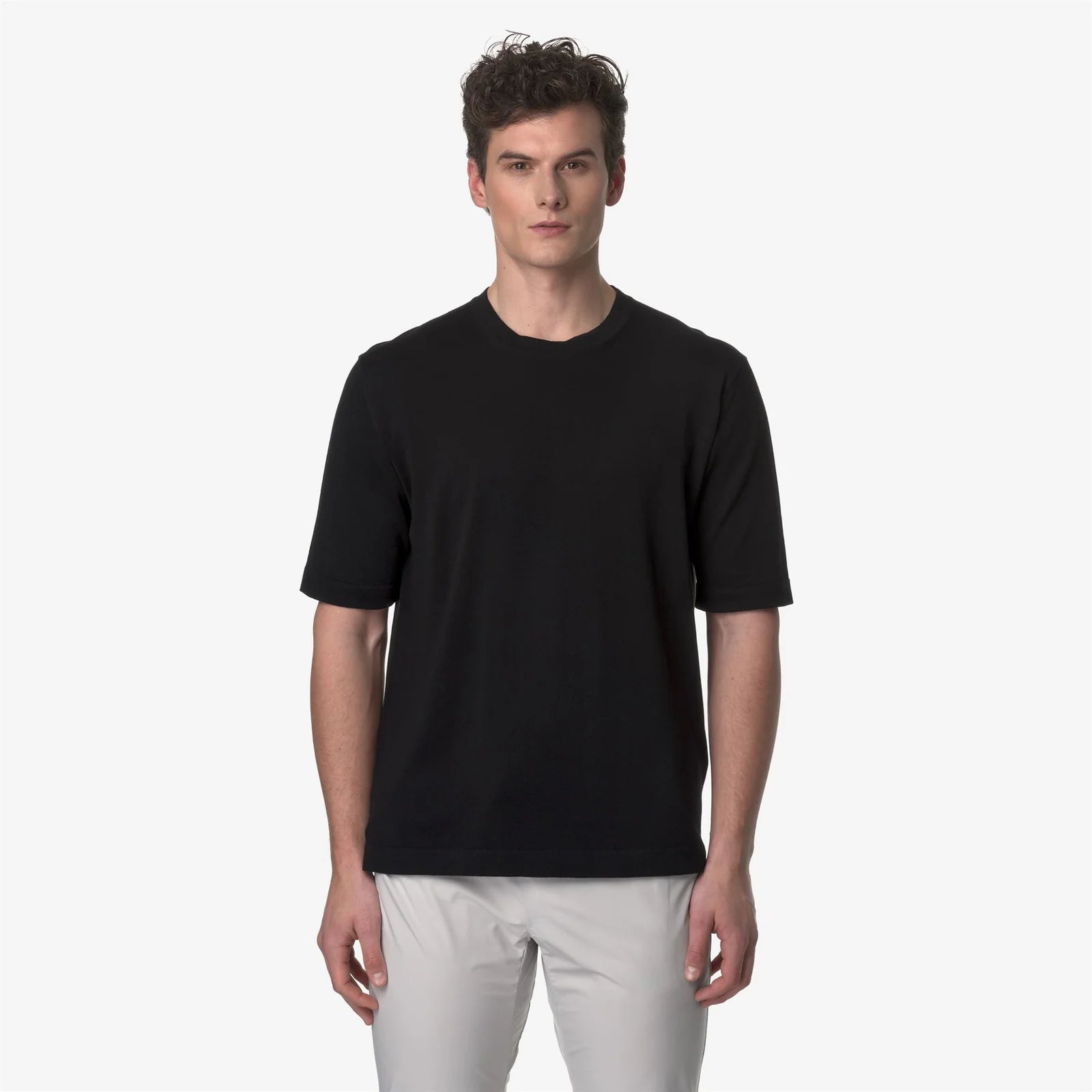 K-Way Maglia in Cotone Egiziano Leggero Combe Nero
