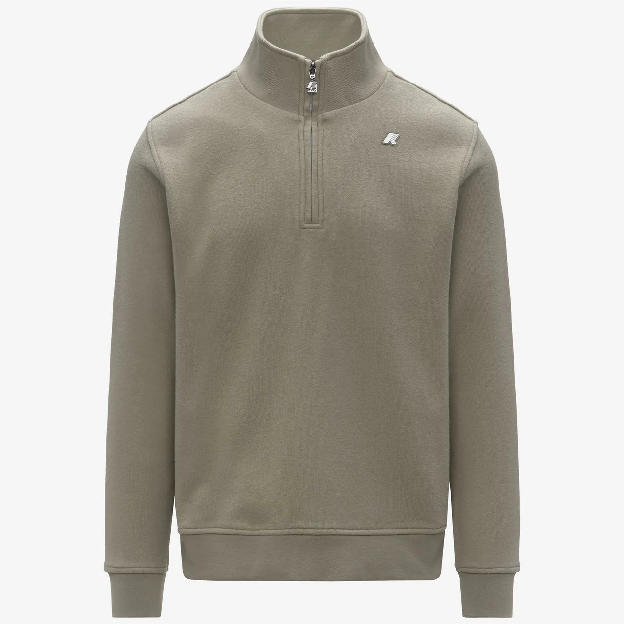 K-Way Felpa in Cotone con Mezza Zip Finnick Heavy Fleece Green OAK