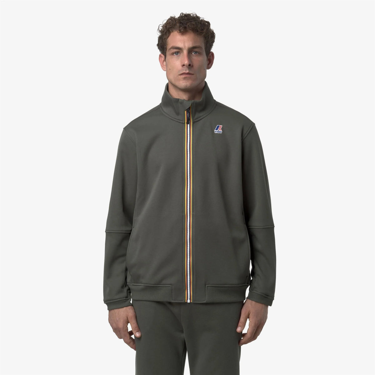 K-Way Felpa in Misto Cotone Pepin Brushed PC Unisex Green DK Jungle
