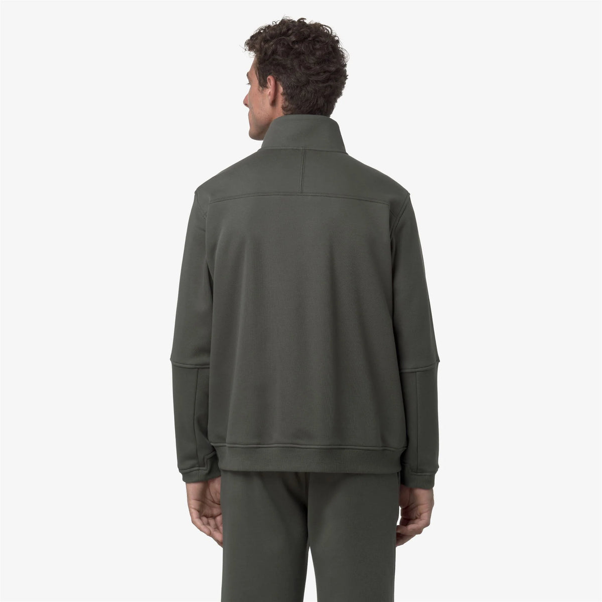 K-Way Felpa in Misto Cotone Pepin Brushed PC Unisex Green DK Jungle