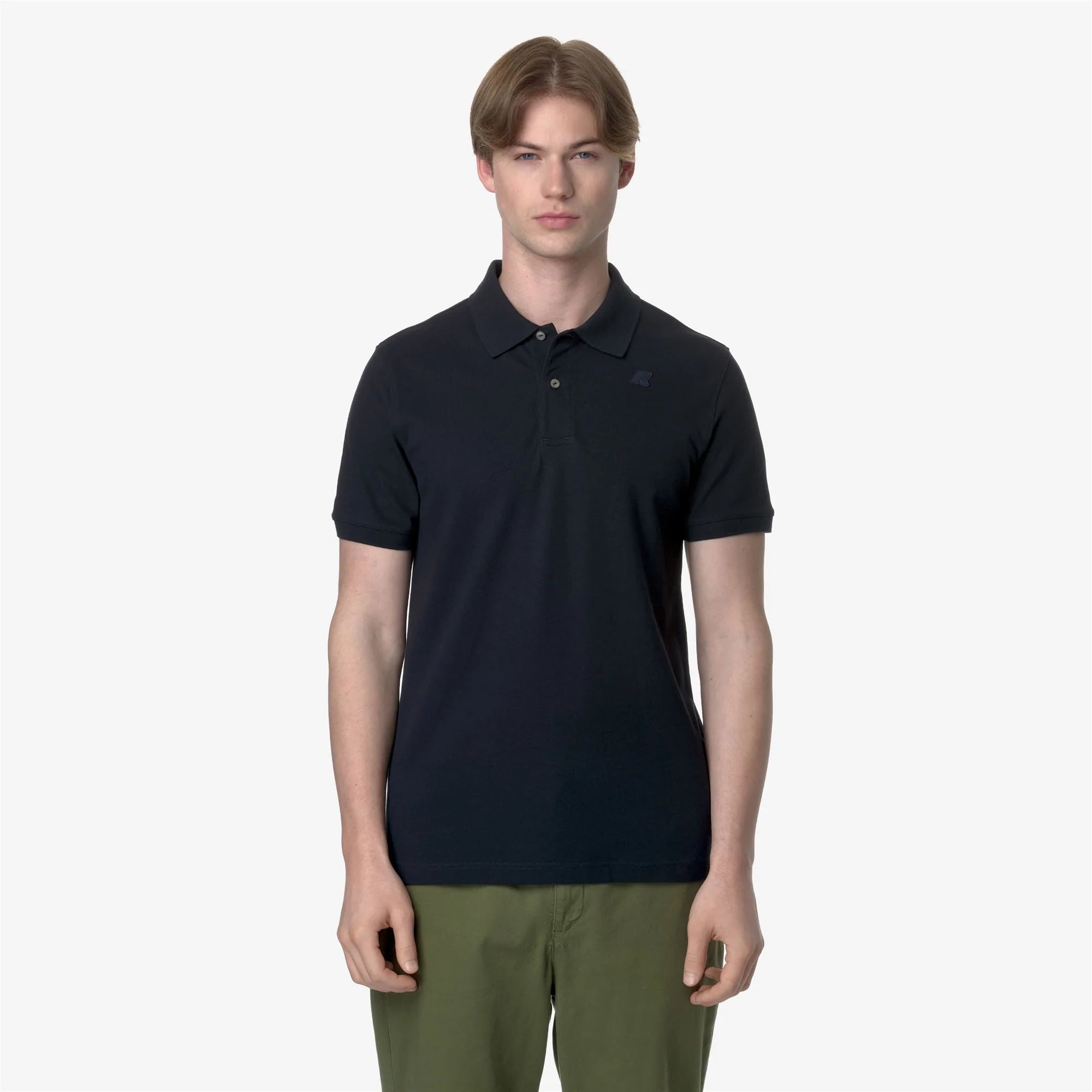 K-Way Polo in Cotone Pique' Uomo Amedee Pique Blue Depht