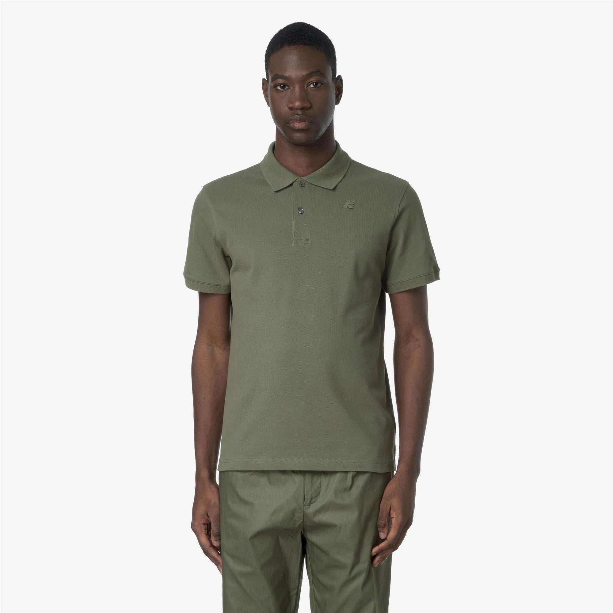 K-Way Polo in Cotone Pique' Uomo Amedee Pique Green Lychen